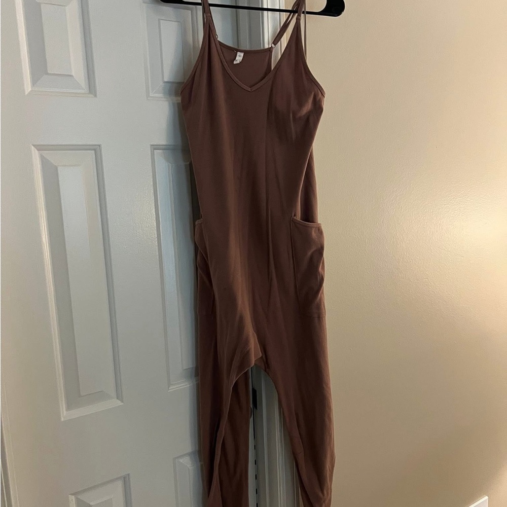 Brown Sleeveless Jumpsuit